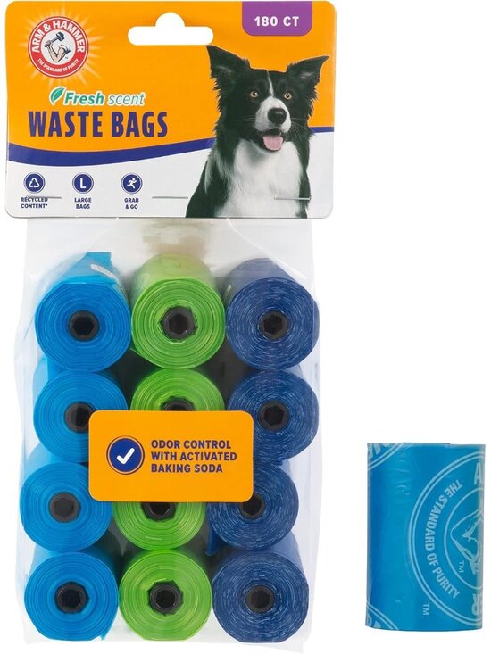 Other - Easy-Tear Disposable Dog And Cat Waste Bags With Activated Baking Soda, 180 Dog